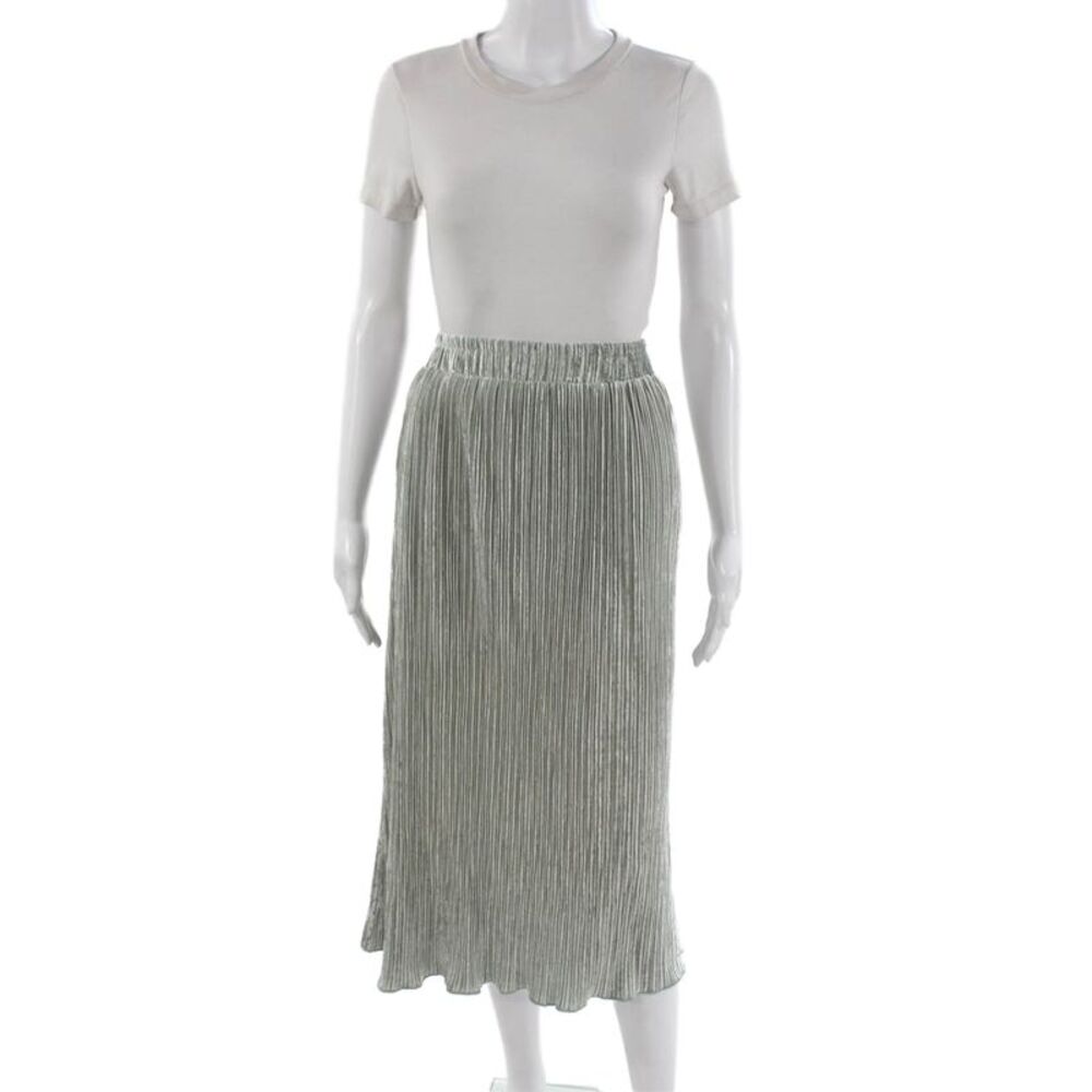 Paper Crane Women Pleated Silver Long Skirt Size L